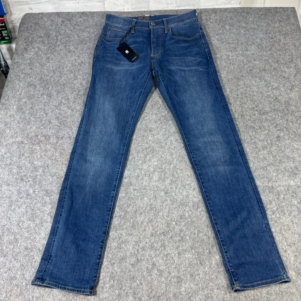 G-Star RAW 3301 Slim Jeans Faded Blue Neutro R Stretch Denim 29x32 5101-6553-A88